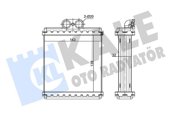 KALE KALORİFER RADYATÖRÜ SUZUKI VITARA 1.6L SE416. 2.0L SV420. SV620 90-98 - ALEMİNYUM 7412064A10-7412060A10-7412085C10 OEM: 7412064A10-7412060A10-7412085C10 - KALE 352095 kodlu oto yedek parça görseli