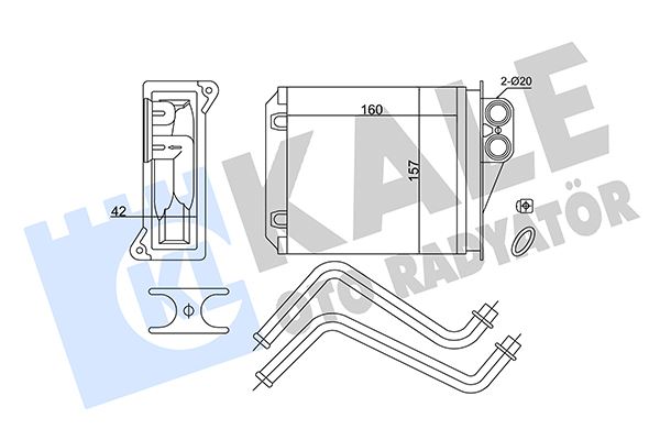 KALE KALORIFER RADYATORU ARKA MERCEDES SPRINTER B906 06 . VW CRAFTER 30-35-50 06 A0038359001 OEM: A0038359001 - KALE 352175 kodlu oto yedek parça görseli