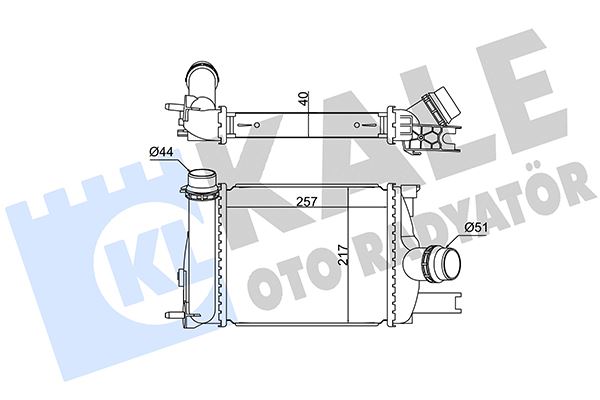 KALE İNTERCOOLER DACIA LOGAN II-MCV II-SANDERO II-RENAULT CLIO IV 0.9 TCE 12 144963014R OEM: 144963014R - KALE 352255 kodlu oto yedek parça görseli