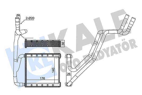 KALE KALORIFER RADYATORU COURIER 14 -ECOSPORT 1.6TDCI 13 17 B-MAX 1.0 ECOBOOST 1.5 1.6TDCI 12 15 AV11 18B539 AA-AV11 18B539 CA- OEM: AV11 18B539 AA-AV11 18B539 CA- - KALE 353860 kodlu oto yedek parça görseli