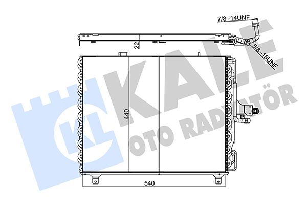 KALE KLIMA RADYATORU MERCEDES W124 S124 A124 C124 A1248301670 OEM: A1248301670 - KALE 354060 kodlu oto yedek parça görseli