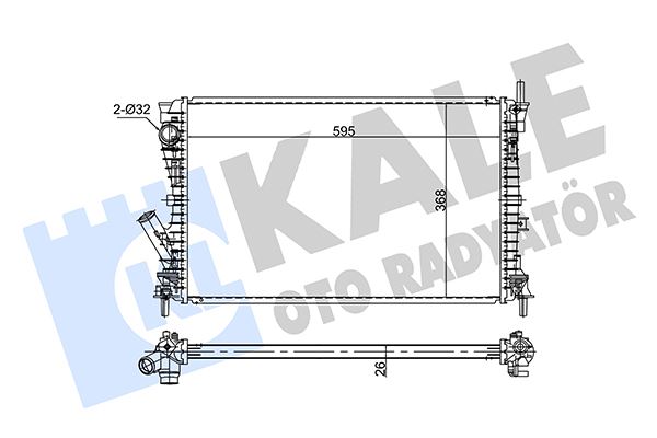 KALE RADYATÖR FIESTA V-FUSION 1.6TDCI AC KLİMASIZ MEK 593x379x26 ME5S6H8005AD-5S6H8005AC-1344810 OEM: ME5S6H8005AD-5S6H8005AC-1344810 - KALE 354260 kodlu oto yedek parça görseli