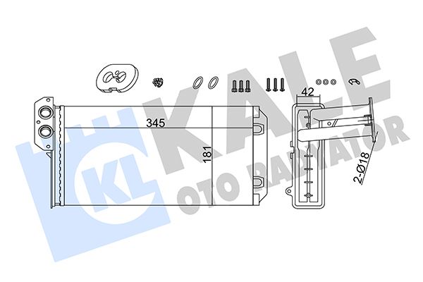 KALE KALORIFER RADYATORU MERCEDES SPRINTER B901 B905 . VW LT 28-35-46 A0028358901-2D0819031 OEM: A0028358901-2D0819031 - KALE 355280 kodlu oto yedek parça görseli