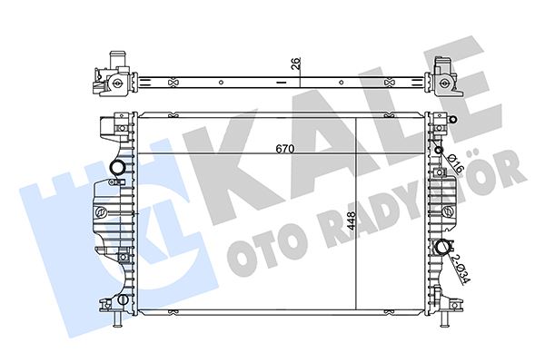 KALE MOTOR SU RADYATORU MONDEO IV 14 GALAXY III 18 S-MAX 18 2.0 TDCI 1.5-2.0 ECOBOOST DG938005AC-5184273-5184442-5482597 OEM: DG938005AC-5184273-5184442-5482597 - KALE 355895 kodlu oto yedek parça görseli