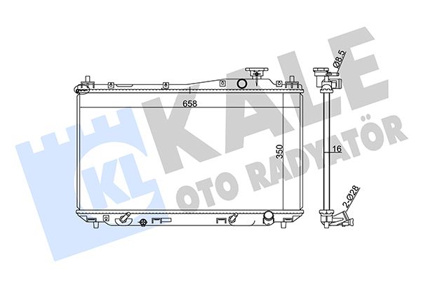 KALE RADYATÖR CIVIC VII OTOMATİK AL/PL/BRZ 350x658x16 19010PLMA51-19010PMMA02-19010PLCJ01 OEM: 19010PLMA51-19010PMMA02-19010PLCJ01 - KALE 356900 kodlu oto yedek parça görseli