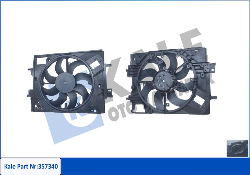 KALE FAN MOTORU DAVLUMBAZLI RENAULT CLIO VCAPTUR II 1.0 TCE 19 REZİSTÖRSÜZ 12V 150W 2200RPM 214810411R OEM: 214810411R - KALE 357340 kodlu oto yedek parça görseli