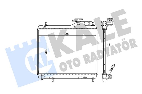 KALE RADYATÖR ACCENT ADMIRE 1.5 CRDI 02-05 MEK AC KLİMASIZ AL/PL/BRZ 360x471x16 2531025810 OEM: 2531025810 - KALE 358200 kodlu oto yedek parça görseli