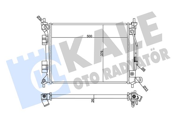 KALE RADYATÖR HYUNDAI i20 ACTIVE-i20 II 1.4 15- 25310C8050 OEM: 25310C8050 - KALE 358965 kodlu oto yedek parça görseli