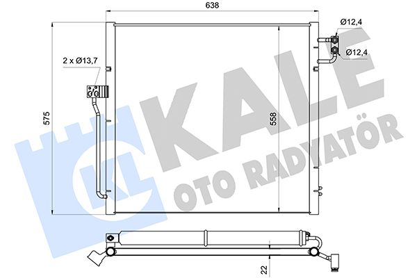 KALE KLIMA RADYATORU MERCEDES W166 X166 C292 A0995000002 OEM: A0995000002 - KALE 361345 kodlu oto yedek parça görseli
