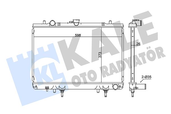 KALE RADYATÖR MITSUBISHI L200 AL/PL/BRZ 698x408x26 MR127853 OEM: MR127853 - KALE 362200 kodlu oto yedek parça görseli