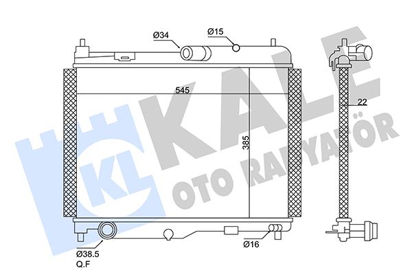 KALE SU RADYATÖRÜ FORD ECOSPORT-FIESTA VII 1.0ECOBOOST 13 AT BRAZING 385x545x22 GN118005CB-GN118005CC-GN118005CD 2055474-2101513-2375964 OEM: 2055474-2101513-2375964 - KALE 362610 kodlu oto yedek parça görseli