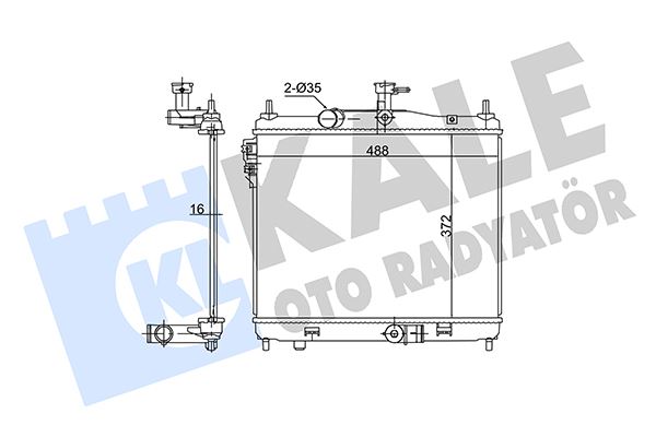KALE RADYATÖR HYUNDAI GETZ 1.5CRDI 06 MT AC-NAC BRAZING 372X488X16 SU RADYATÖRÜ 253101C600-253101C606 OEM: 253101C600-253101C606 - KALE 362705 kodlu oto yedek parça görseli