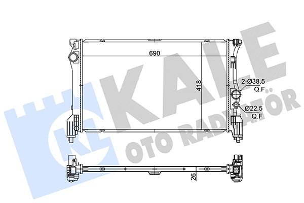 KALE MOTOR SU RADYATORU MERCEDES VITO W447 14 A4475010001 OEM: A4475010001 - KALE 363280 kodlu oto yedek parça görseli