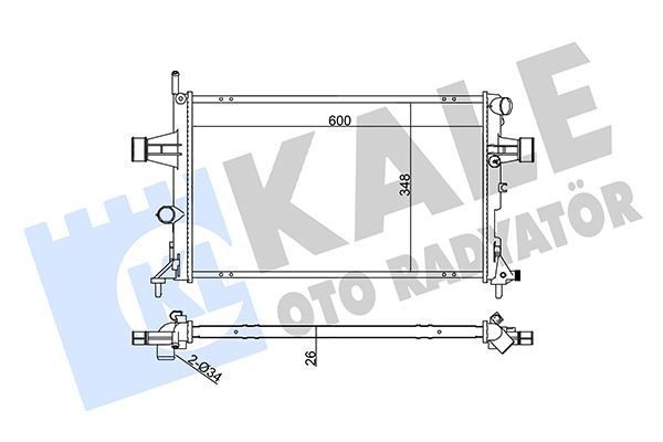 KALE SU RADYATÖRÜ OPEL ASTRA G-ZAFIRA A 1.4 1.6 1.8 2.2 16V 1.6 99 MT BRAZING 600x348x26 1300214-90570728-93277988-9119486-93177121-90570730-1300189-93277996-9202505-9202506-13150403 9119482-9202504-1300257-9193265 OEM: 9119482-9202504-1300257-9193265 - KALE 363500 kodlu oto yedek parça görseli