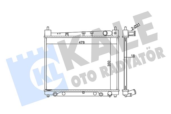 KALE RADYATÖR YARIS-YARIS VERSO AL/PL/BRZ 350x478x16 1640021080-1640021060-1640021120 OEM: 1640021080-1640021060-1640021120 - KALE 365900 kodlu oto yedek parça görseli