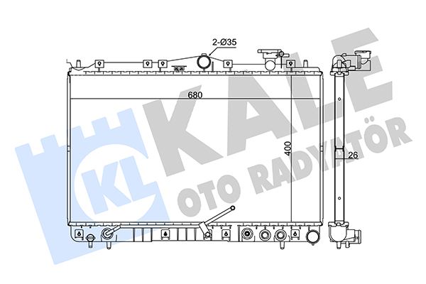 KALE RADYATÖR HYUNDAI SONATA III AL/PL/BRZ 400x680x26 2531034050 OEM: 2531034050 - KALE 369400 kodlu oto yedek parça görseli