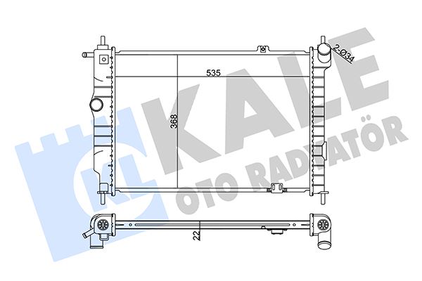 KALE SU RADYATÖRÜ OPEL ASTRA F 1.4 1.6 1.8 16V 2.0 GSI 91 MT BRAZING 535x368x22 52455053 1300108-1300134-90443465-52455043 OEM: 1300108-1300134-90443465-52455043 - KALE 370700 kodlu oto yedek parça görseli