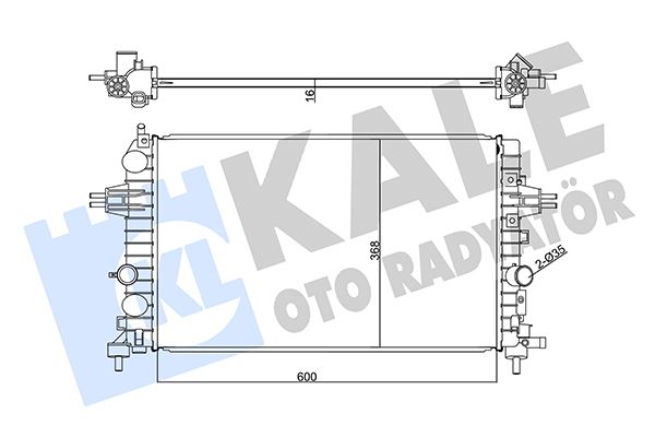 KALE SU RADYATÖRÜ OPEL ASTRA H 04 ZAFIRA 05 1.6 1.8 MT AC NAC BRAZING 600x368x16 13170110-1300266-13145211 OEM: 13170110-1300266-13145211 - KALE 371200 kodlu oto yedek parça görseli
