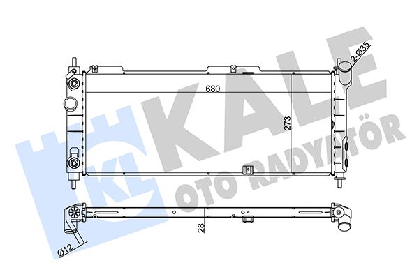 KALE SU RADYATÖRÜ OPEL CORSA B-COMBO-TIGRA 1.2I 1.4I 1.6I 16V 93 AT AC BRAZING 680x273x28 52459323-1300152-1300153-52459322 OEM: 52459323-1300152-1300153-52459322 - KALE 371400 kodlu oto yedek parça görseli