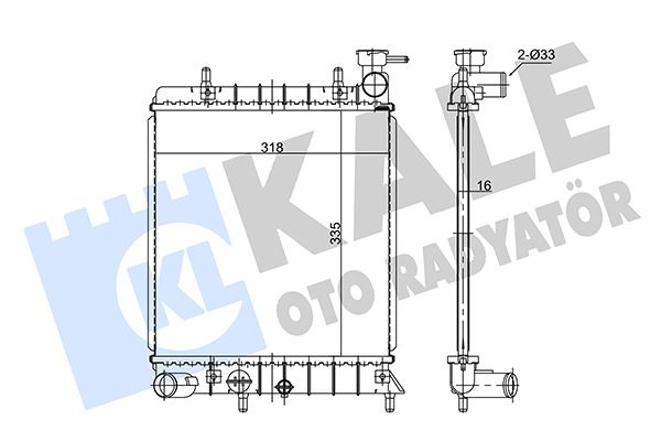 KALE RADYATÖR ACCENT-ACCENT II 1.3 AL/PL/BRZ 335x317x16 2531025050-2531025Q11-253101B000 OEM: 2531025050-2531025Q11-253101B000 - KALE 372500 kodlu oto yedek parça görseli