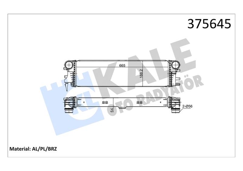 KALE TURBOSARJ RADYATORU MERCEDES VITO W447 14 A4475011301 OEM: A4475011301 - KALE 375645 kodlu oto yedek parça görseli