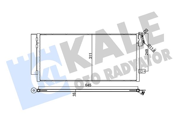 KALE KLİMA KONDENSERİ COMBO 12 DOBLO 10 1.3 DMTJ-1.6 DMTJ-2.0 DMTJ 669x293x16 51838048-1850226-95510682 OEM: 51838048-1850226-95510682 - KALE 378300 kodlu oto yedek parça görseli