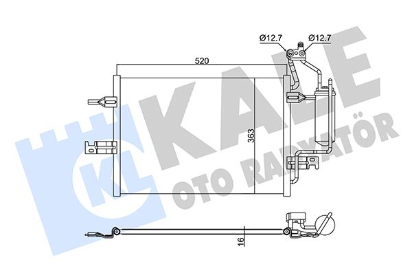 KALE KLİMA RADYATÖRÜ OPEL MERIVA A MPV 1.6 1.4 16V 1.7 DTI 1.8 03-10 KURUTUCU İLE BRAZING AL-AL 520x363x16 1850086-13128931-52496880 OEM: 1850086-13128931-52496880 - KALE 382495 kodlu oto yedek parça görseli