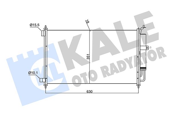 KALE 388300 KLİMA KONDENSERİ NOTE-MICRA III-MICRA C C-JUKE-TIIDA AL/AL 630x348x16 92100EL00A-92100AX80B-92100AX801 OEM: 92100EL00A-92100AX80B-92100AX801 - KALE 382520 kodlu oto yedek parça görseli