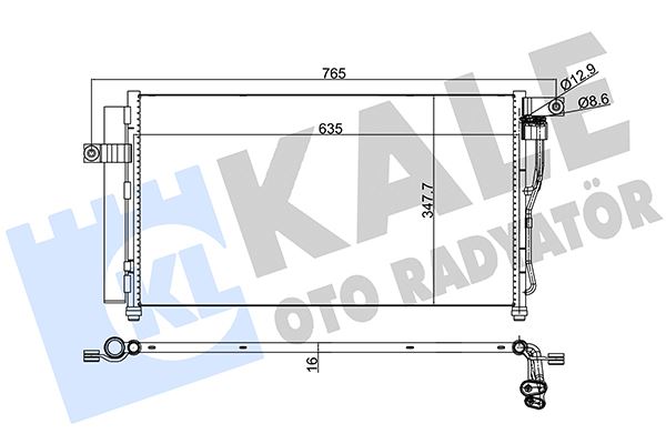 KALE KLİMA KONDENSERİ ACCENT ERA 06 AL/AL 634x348x16 976061E300-976061E000 OEM: 976061E300-976061E000 - KALE 386300 kodlu oto yedek parça görseli