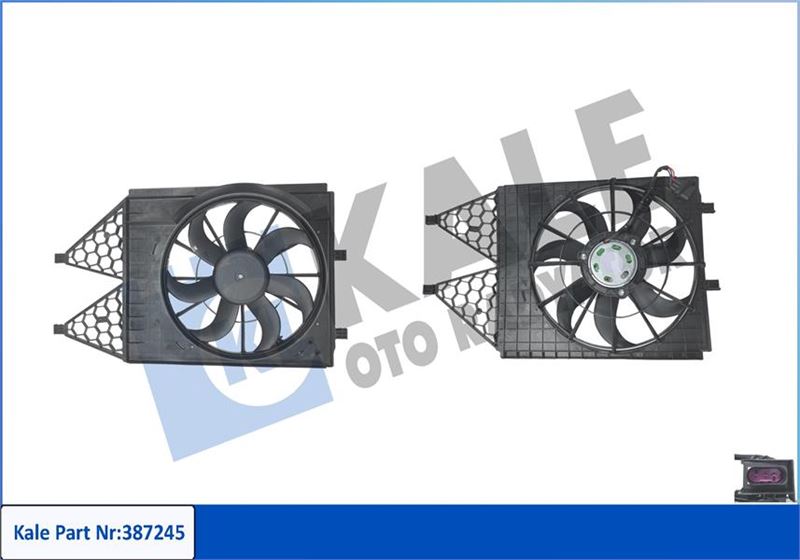 KALE FAN GRUBU SEAT CORDOBA 02 09-IBIZA IV 08 16-TOLEDO IV 12 19-SCODA FABIA I-II 99 08-RAPID 12 19-VOLKS WAGEN POLO 09 1.2 1.4-1.9TDI 1.4-1.6 16V 250-80W 394MM 12V DAVLUMBAZLI FAN MOTORU 6Q0959455AD-6R0121207-6R0959455C OEM: 6Q0959455AD-6R0121207-6R0959455C - KALE 387245 kodlu oto yedek parça görseli