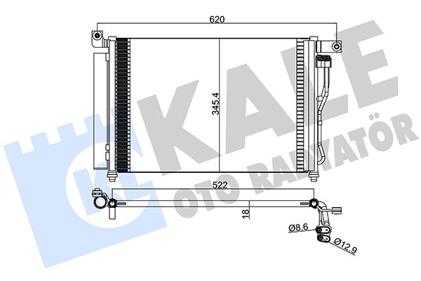 KALE KLİMA KONDENSERİ ACCENT-ACCENT III ERA 06 AL/AL 580x350x18 976061E300-976061E000 OEM: 976061E300-976061E000 - KALE 391400 kodlu oto yedek parça görseli