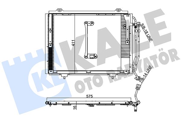 KALE KLIMA RADYATORU MERCEDES W202 S202 C208 A208 A2028300770 OEM: A2028300770 - KALE 393000 kodlu oto yedek parça görseli