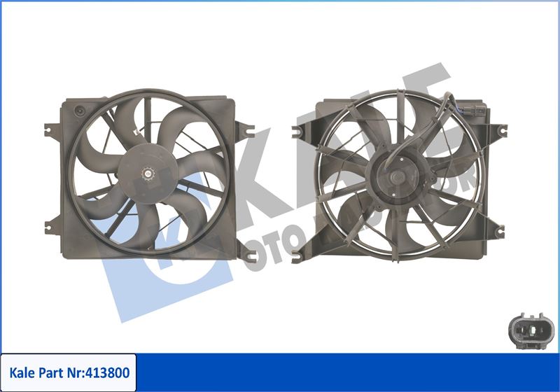 KALE FAN MOTORU DAVLUMBAZLI HYUNDAI ACCENT-ACCENT I 120W-312mm 2535022200-2538622020-9773022000 OEM: 2535022200-2538622020-9773022000 - KALE 413800 kodlu oto yedek parça görseli