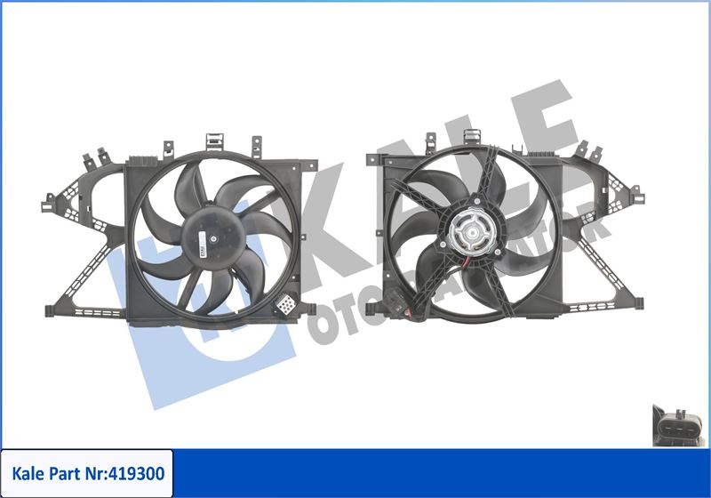 KALE FAN MOTORU DAVLUMBAZLI OPEL COMBO-CORSA C 160W-360mm 1314443-1341337-24402524 OEM: 1314443-1341337-24402524 - KALE 419300 kodlu oto yedek parça görseli