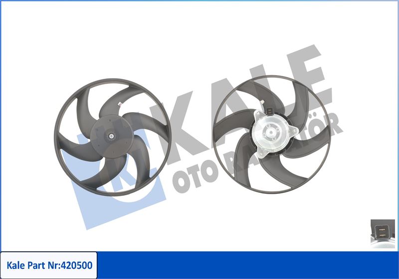 KALE FAN MOTORU CITROEN BERLINGO-XANTIA-ZX-XANTIA-XSARA PEUGEOT P306-P406-PARTNER 250W-335mm 1250.F1-1253.64-1253.35 OEM: 1250.F1-1253.64-1253.35 - KALE 420500 kodlu oto yedek parça görseli