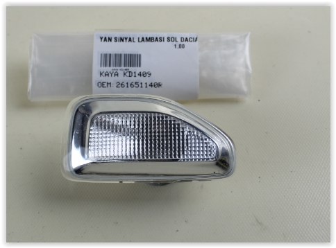 KAYA ÇAMURLUK SİNYALİ SOL DACIA LOGAN II 12 SANDERO II 12 DOKKER 12 STEPWAY 12 261651140R OEM: 261651140R - KAYA KD1409 kodlu oto yedek parça görseli