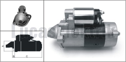 LUCAS MARŞ MOTORU MITSUBISHI L200 2.5L 4D56T DI-D CR 4X2 4X4 KA4T KB4T 05-14 / L300 2.5L 4D56 P15V 93-08 12v 2.2kw 10 DİŞ OEM: 1810A053-3610042200-3610042300 - LUCAS LES0190 kodlu oto yedek parça görseli