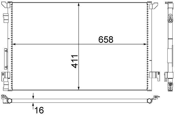 MAHLE KLİMA RADYATÖRÜ KONDANSATÖR OPEL VECTRA C 02> 660x411x16 OEM: 13101839-1850076-1850079-24418362 - MAHLE AC294000S kodlu oto yedek parça görseli