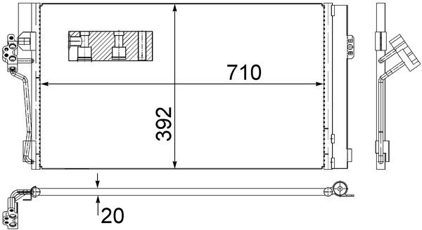 MAHLE KLIMA RADYATORU MERCEDES VITO W639 03 A6398350800 OEM: A6398350800 - MAHLE AC762000S kodlu oto yedek parça görseli