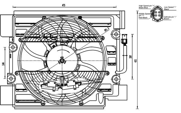 MAHLE KOMPLE FAN 4KUTUPLU 400 W BMW E39 M51 M57 M62 1995 98 64548380780 OEM: 64548380780 - MAHLE ACF23000S kodlu oto yedek parça görseli