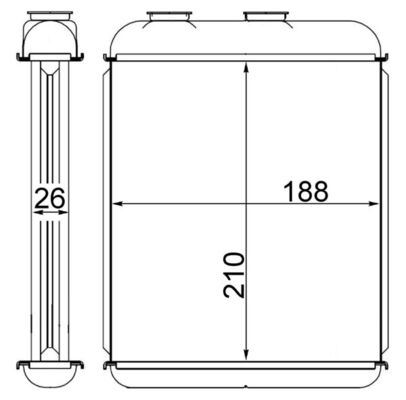 MAHLE KALORİFER RADYATÖRÜ BRAZİNG ASTRA F-ASTRA G-ASTRA H YÜZÜKLÜ MEK OTOM 208x183x26 OEM: 1618134-1618312-9117117 - MAHLE AH41000S kodlu oto yedek parça görseli