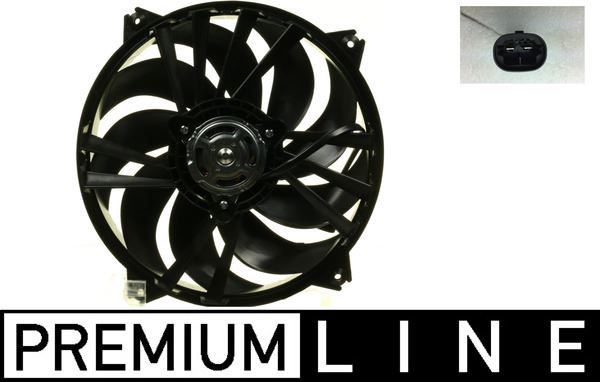 MAHLE FAN MOTORU PERVANE CITROEN C4 I-II-DS4 PEUGEOT P307-P307 CC-P307 SW 200W-385mm OEM: 1253.A9-1253.C0 - MAHLE CFF288000P kodlu oto yedek parça görseli