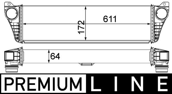 MAHLE TURBOSARJ RADYATORU MERCEDES VITO W639 03 A6395011301 OEM: A6395011301 - MAHLE CI150000P kodlu oto yedek parça görseli