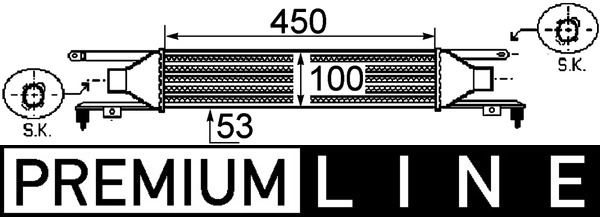 MAHLE TURBO RADYATÖRÜ INTERCOOLER CORSA D 06 1.3CDTI 90PS 450x100x52 OEM: 55702194-6302080 - MAHLE CI250000P kodlu oto yedek parça görseli