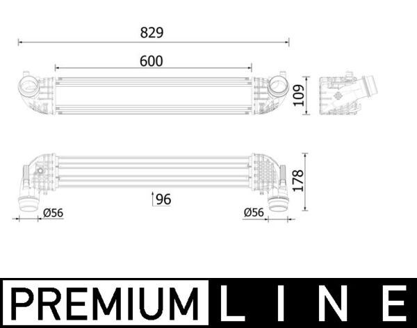 MAHLE TURBO RADYATÖRÜ INTERCOOLER OPEL ASTRA K 15 22 1.6 CDTI DTH-DTN-DTI-DTU 600X111X95 39185909-39109105-39075515-13356647 OEM: 39185909-39109105-39075515-13356647 - MAHLE CI611000P kodlu oto yedek parça görseli