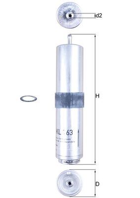 MAHLE YAKIT FILTRESI BMW M47 M57N N47 N57 E87 E90 E92 E93 E84 F25 F26 13327823413 13328584874 OEM: 13327823413 13328584874 - MAHLE KL763D kodlu oto yedek parça görseli