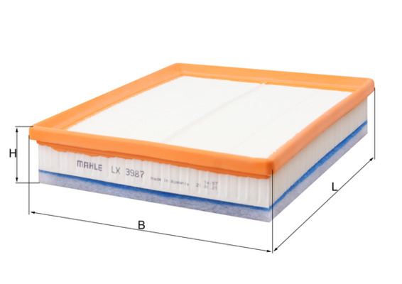 MAHLE HAVA FİLTRESİ P208 P301 P308 P508 P2008 P3008 P5008 PARTNER 1.6 HDI OEM: 9802348680-3639671-SU001A3798 - MAHLE LX3987 kodlu oto yedek parça görseli