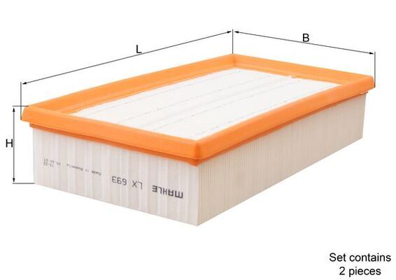 MAHLE HAVA FILTRESI E38 7.40 D 99 13712248425 OEM: 13712248425 - MAHLE LX693.S kodlu oto yedek parça görseli