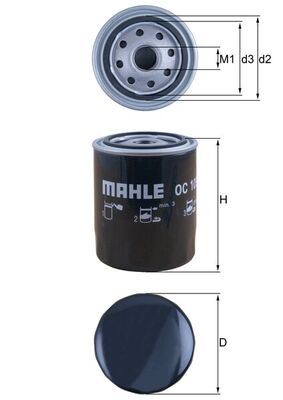 MAHLE YAĞ FİLTRESİ T4 AAF-ACU-AEN-AEU 90-03 - LT28-35 - LT40-55 82-96 - VOLVO 740-940-960 OEM: 074115561-075115561-1328162 - MAHLE OC105 kodlu oto yedek parça görseli