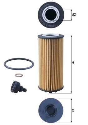 MAHLE YAG FILTRESI BMW B37 B38 B47 B48 F40 F45 F46 F48 F39 MINI F54 F55 F56 F60 11428593186 OEM: 11428593186 - MAHLE OX1238D kodlu oto yedek parça görseli